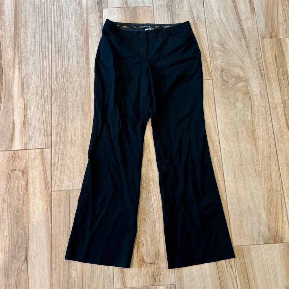 Express Editor Dress Pants Womens Size 6 Black Bootcut Trouser Slacks